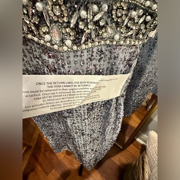 Mac Duggal 10739 - Sleeveless Linear Sequin Cocktail Dress - Picture 13 of 15